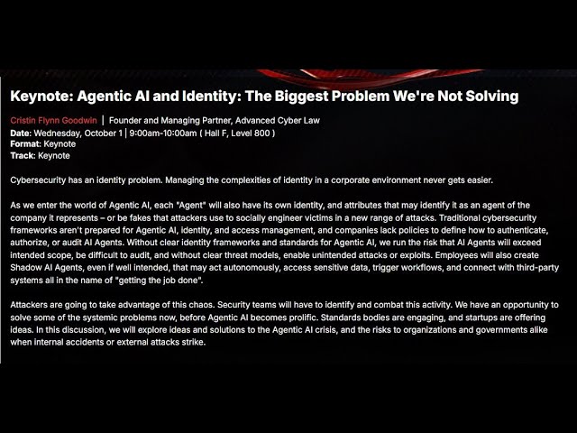 Agentic AI and Identity Keynote
