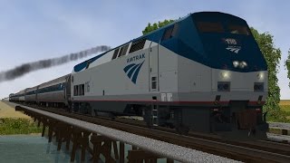 preview picture of video 'Open Rails: Amtrak Trains in and around Oxnard'