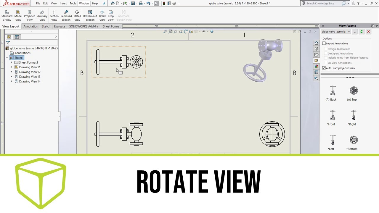 SOLIDWORKS 3D CAD — Rotate View