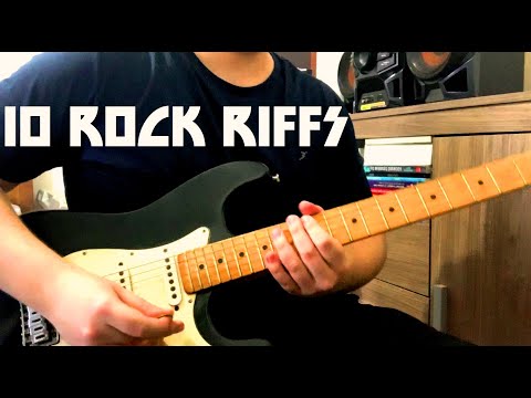 10 EASY ROCK GUITAR RIFFS FOR BEGINNERS (WITH TABS)