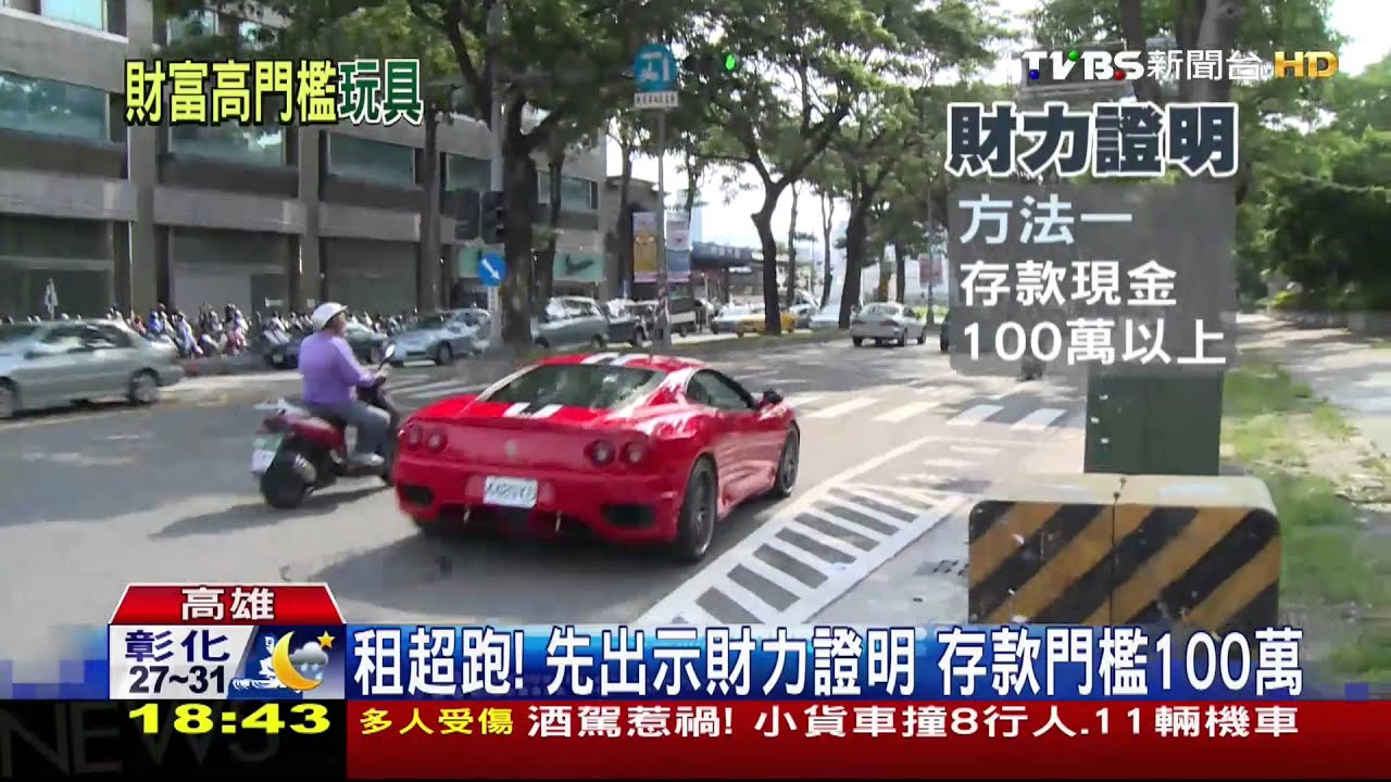 租超跑！先出示財力證明　存款門檻100萬