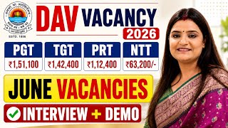 DAV PUBLIC SCHOOL TEACHERS VACANCY 2026: PGT TGT PRT NTT & Others | Teaching & Non-Teaching Posts
