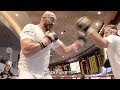 TYSON FURY LOOKING LIKE A BEAST ON THE MITTS FOR OTTO WALLIN FIGHT - SPEED LIKE A MIDDLEWEIGHT!