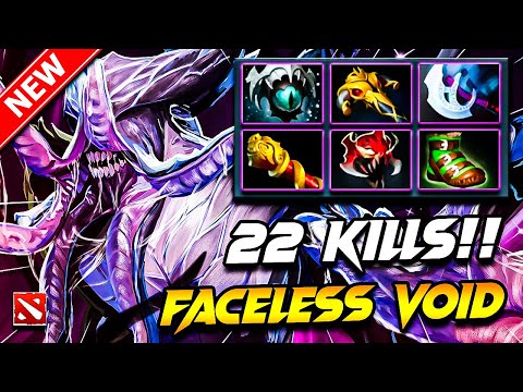 Dota 2 FACELESS VOLD Gameplay | (x22 Kills) Faceless Void DOTA 2 Carry Build Pro Gameplay 7.39