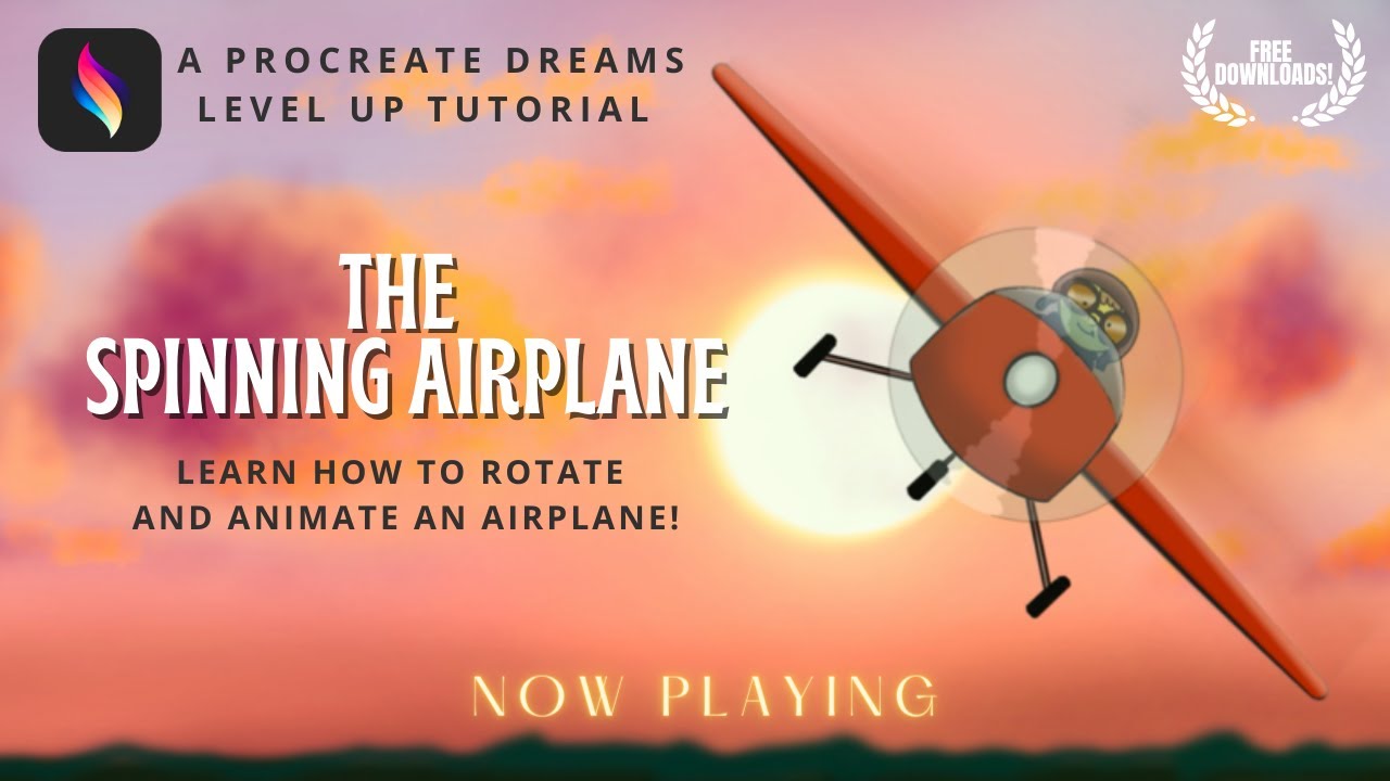 Procreate Dreams Level Up Tutorial - Animate a Spinning Airplane! Learn How to Rotate anything!
