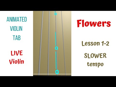 🌼 FLOWERS by Miley Cyrus | LIVE Violin Cover 🎻 | Animated Violin TAB Lesson 1-2🎻 | SLOWER TEMPO