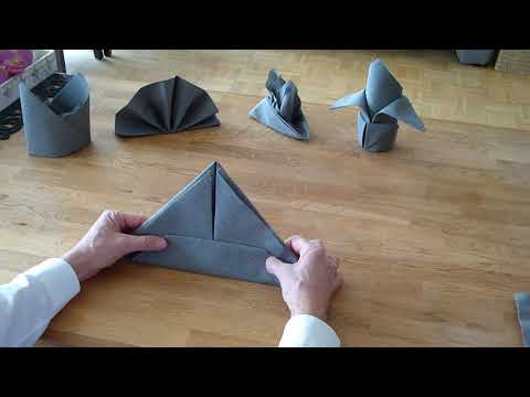 Folding napkins, the lily, exam preparation gastronomy