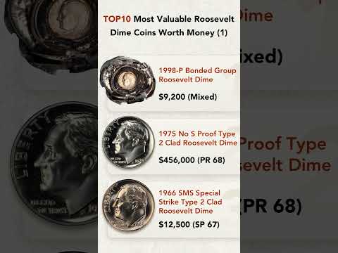 TOP 10 Most Valuable Roosevelt Dime Coins Worth Money (1) #coin #coincollecting #dimes #roosevelt