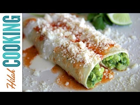 素食墨西哥捲餅食譜--墨西哥捲餅Bandera! (Vegetarian Enchilada Recipe - Enchiladas Bandera!)