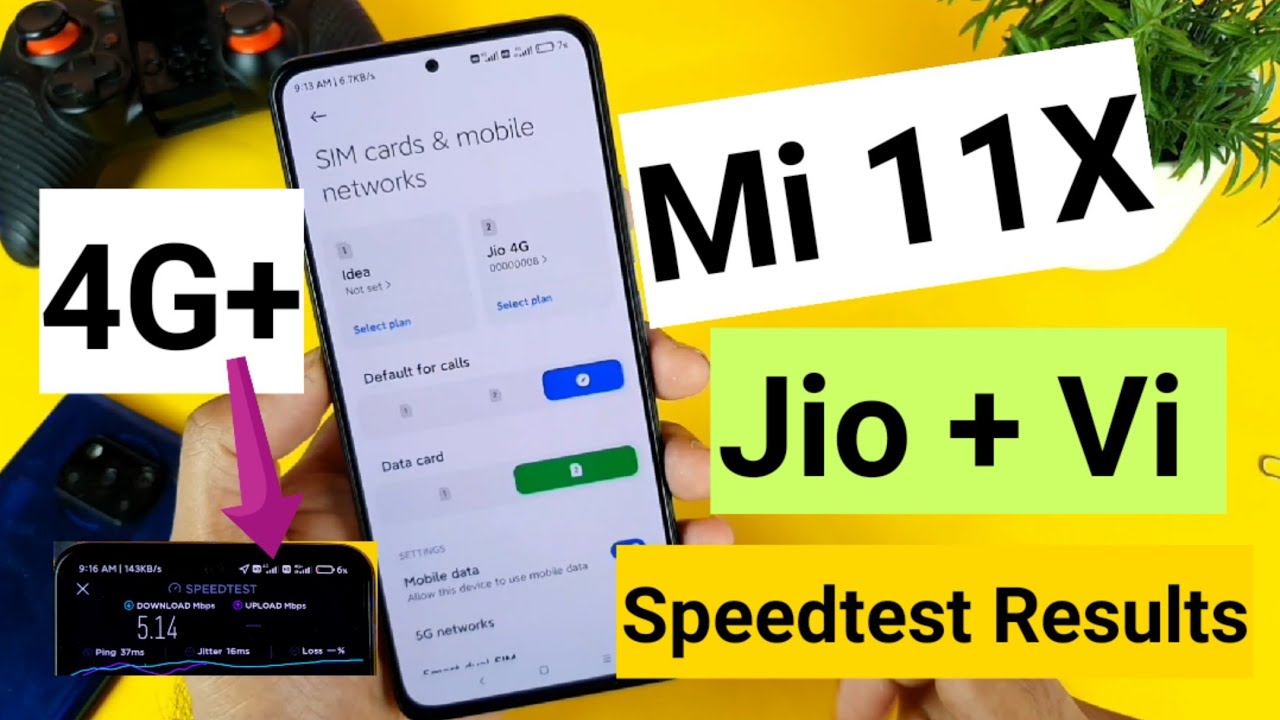 Mi 11x Jio vs Vi 4g+ speedtest results which is faster
