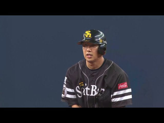 【4回表】下位打線で追加点!! ホークス・市川のタイムリー2ベース!! 2018/7/8 Bs-H