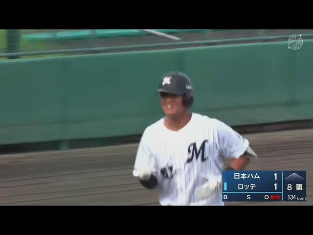 【ファーム】確信した勝ち越しの一発!! マリーンズ・山本大斗 ファーム第9号ホームラン!! 2022年8月21日  千葉ロッテマリーンズ 対 北海道日本ハムファイターズ