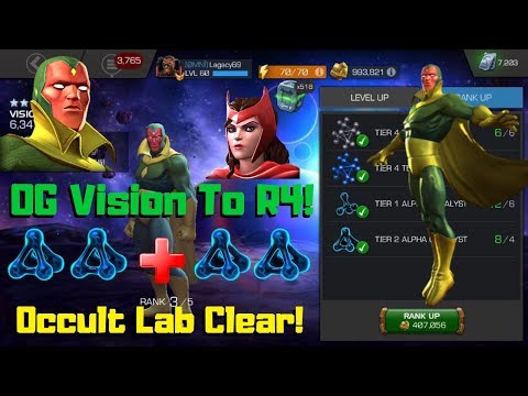 5* OG Vision To Rank 4! Gameplay! Occult Lab Clear! - Marvel Contest Of Champions