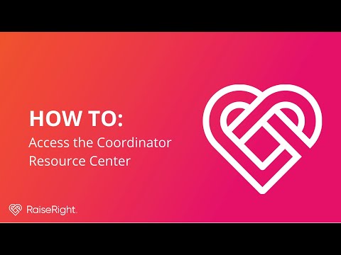 How to Access the Coordinator Resource Center