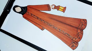 كورس رسم رمضان 🌙/ رسم ازياء رمضان / رسم عبايات رمضان