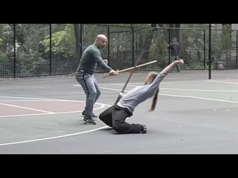 Taiji Fencing Moments | Manny & Xia in Chinatown, NYC (2018.10.14) Tai Chi Sword Fighting