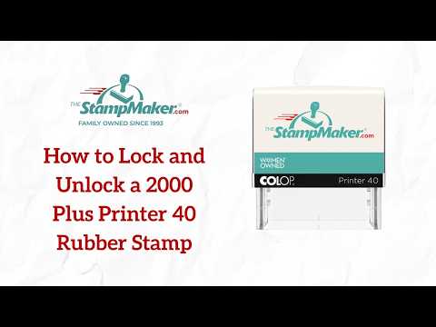 Part of a video titled How to Lock and Unlock a 2000 Plus Printer 40 Rubber Stamp - YouTube