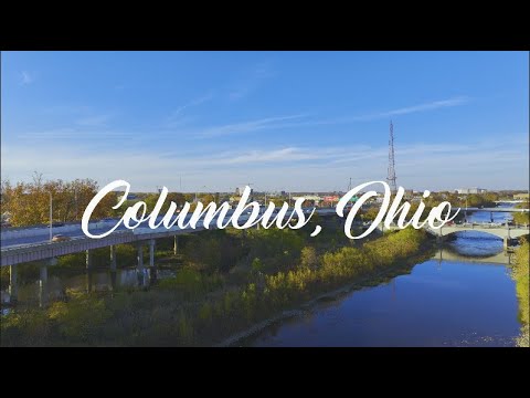 Olentangy River & Columbus Skyline | 4K HDR Drone Footage |  Fall 2022 | Columbus, Ohio