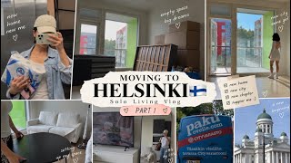 Moving to Helsinki 🇫🇮 | Solo Living in Finland, Shopping & Unpacking 📦 | 24m² Ap