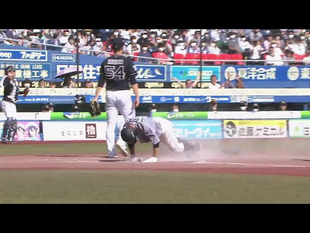 【5回裏】マリーンズ・荻野貴司が好走塁!! パスボールの間に2塁から一気にホームイン!! 2022年6月26日 千葉ロッテマリーンズ 対 オリックス・バファローズ