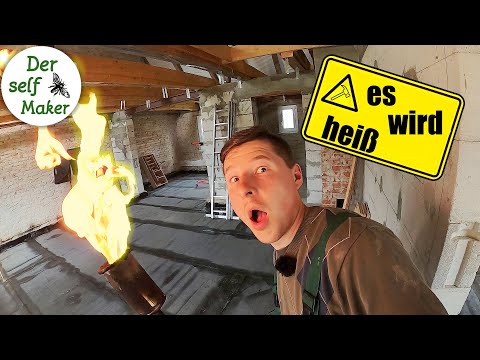 Eine sehr heiße Angelegenheit! | Schweißbahn im Haus verlegen | Mauerwerk abdichten | Der self Maker