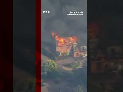 Aerial footage shows extent of damage from fires in Stourbridge, UK. #BBCNews