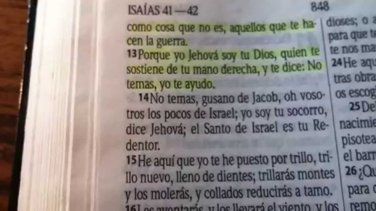 Isaías 41: 10-13. No temas.