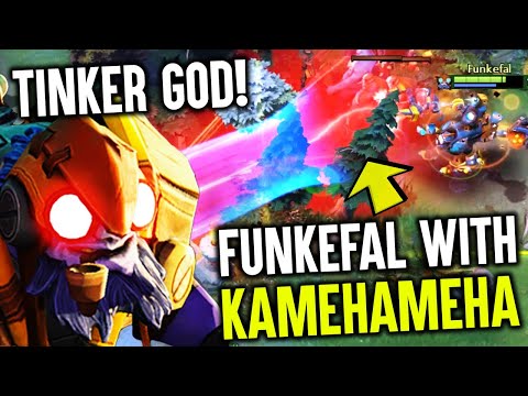 FUNKEFAL TINKER GOD IS BACK - Huge Kamehameha Beam Goku Mode | Perfect Full Gameplay Dota 2