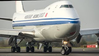 BOEING 747 DEPARTURE at Düsseldorf + 14 US Helicopters (4K)