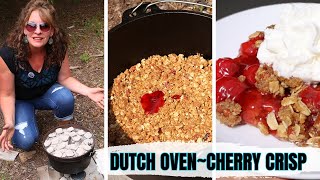 Buttery Oat Topping Cherry Crisp Baked in Cast Iron