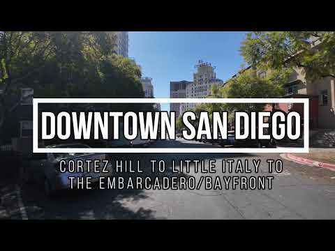 Downtown San Diego, CA - 4K Virtual Walk - City Street View