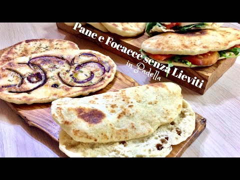PANINI e FOCACCE LEGGERISSIMI SENZA LIEVITI IN PADELLA ricetta leggera e veloce - TUTTI A TAVOLA