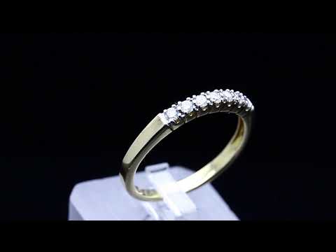 7 stone semi-eternity ring in yellow gold