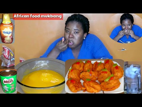 MUKBANG | NIGERIAN AFRICAN FOOD | AKARA AND CUSTARD | MUKBANG AKARA RECIPE AND CUSTARD