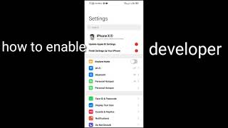 How to enable developer option /with new ios iphone xr