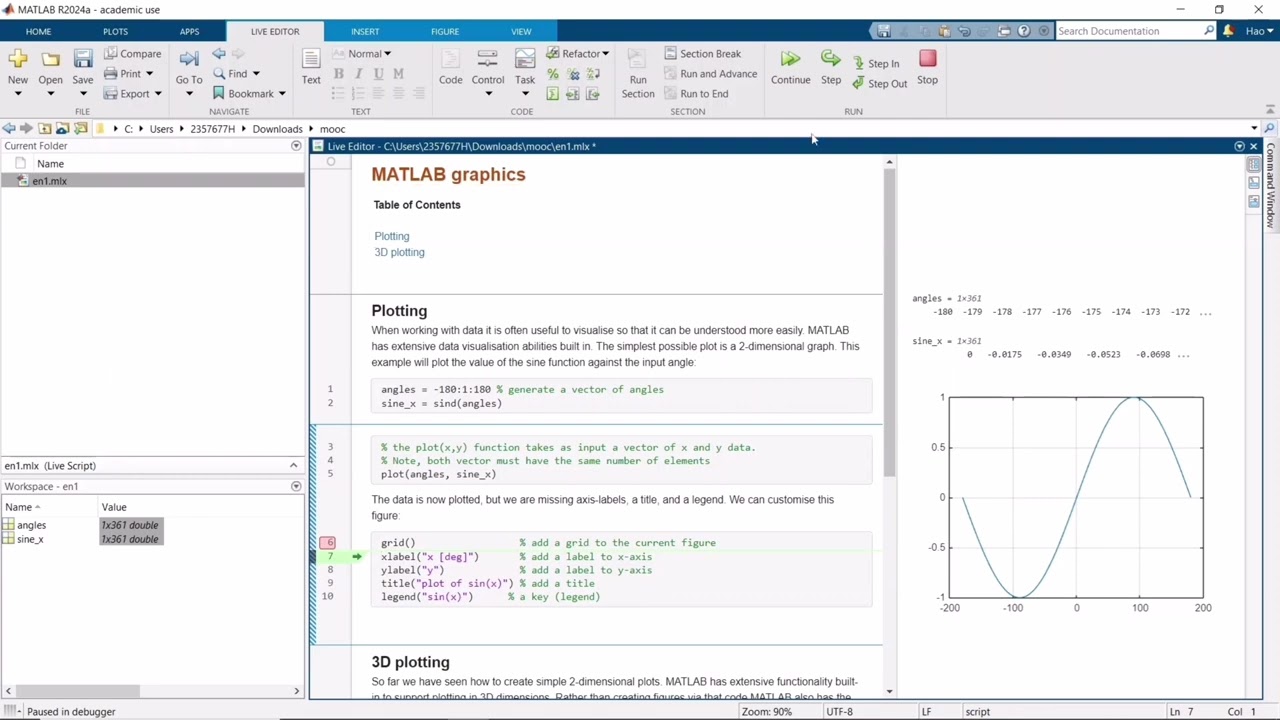 Tutorial: MATLAB LiveScript