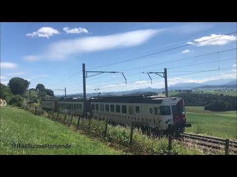 [ FR / DE ] Trafic ferroviaire à Cottens / Bahnverkehr auf die Lausanne - Fribourg Strecke
