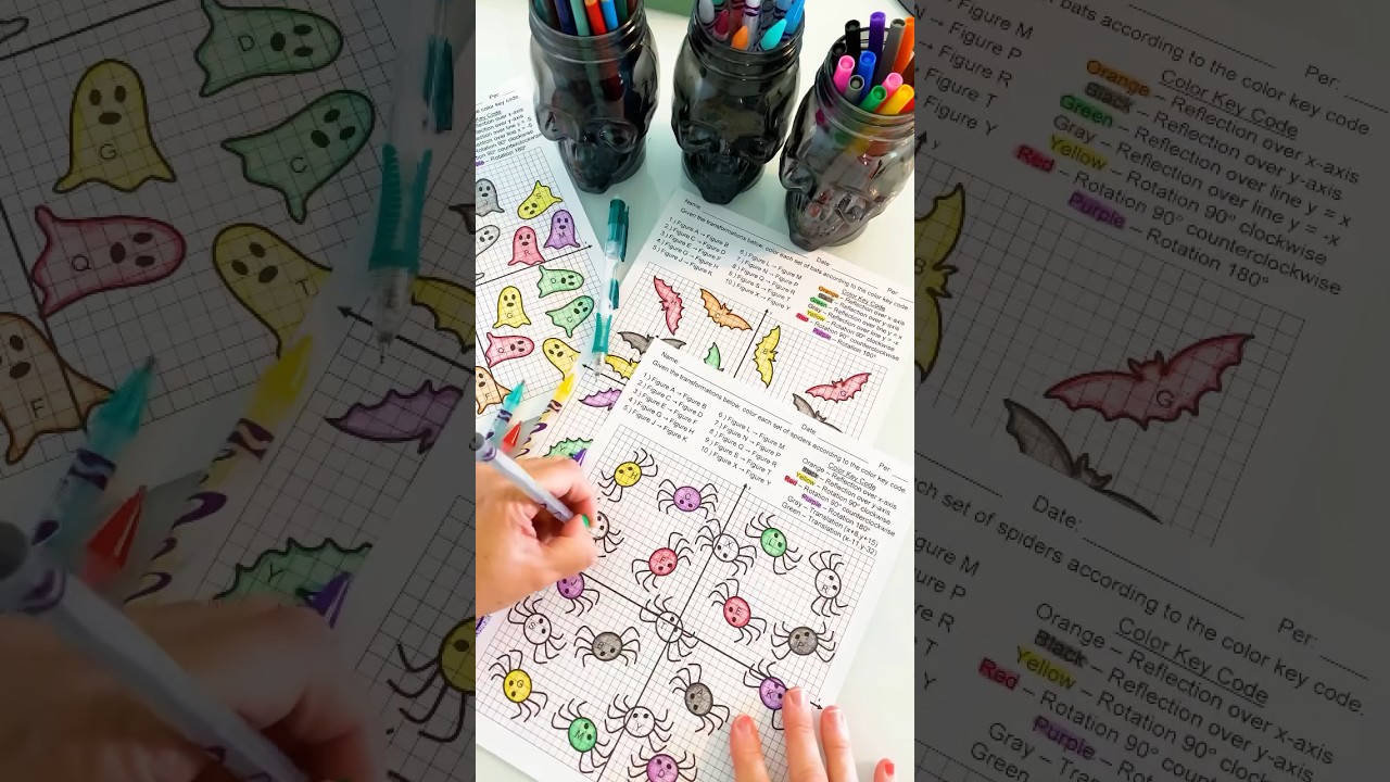 Math Halloween Activity on Transformations #8thgrademath #halloween #math #mathindemand