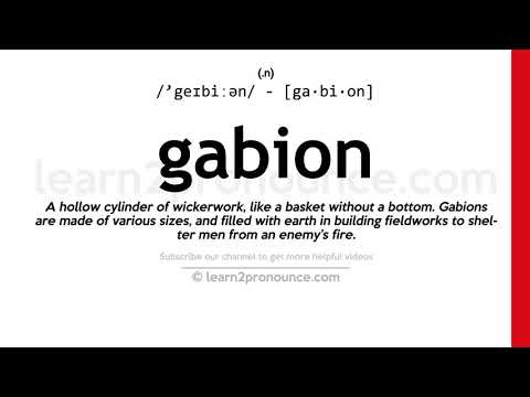 Pronunciation of Gabion | Definition of Gabion