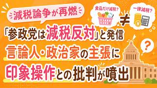 【減税論争】国民会議に呼ばれていないのに「参政党は減税反対」と批判？ 真相を検証#参政党 #消費税 #減税 #一律減税 #食品減税 #政治 #ニュース #日本政治 #解説