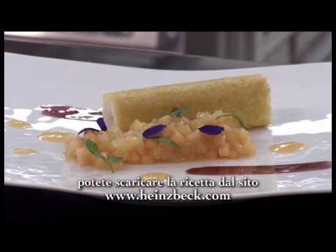 Cannolo di spigola croccante con insalata al melone e sedano