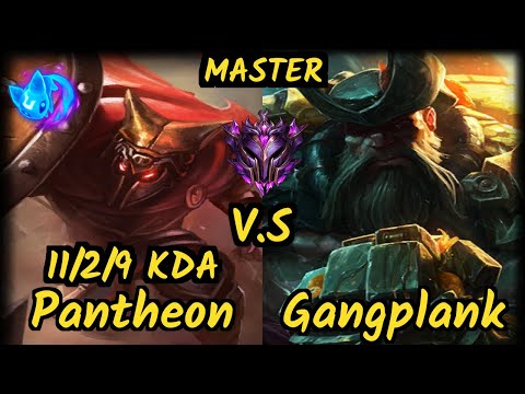 Keegun (PANTHEON) vs GANGPLANK - 11/2/9 KDA TOP GAMEPLAY - NA Ranked MASTER