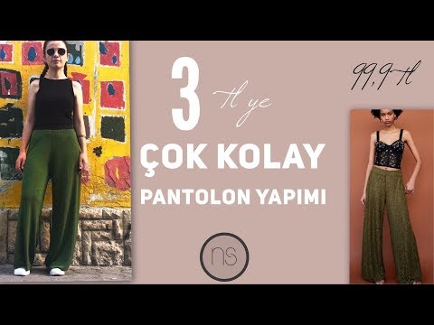 ÇOK KOLAY PANTOLON YAPIMI /KALIPSIZ/ yoga pantolonu /basit/