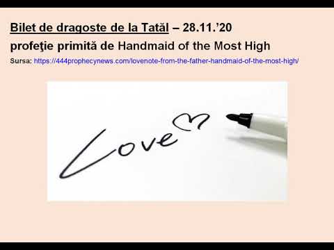 Mesaj profetic: Bilet de dragoste de la Tatăl
