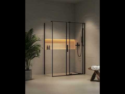 Ravak Roll - Badewannenaufsatz 110x150 cm, schwarz/Klarglas X786D0300Z1
