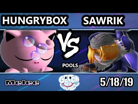 GOML 2019 SSBM - Hungrybox (Jigglypuff) Vs. Sawrik (Sheik) Smash Melee Tournament Pools