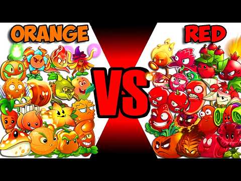 All Plants Team ORANGE vs RED Battlez - Who Will Win? - Pvz 2 Team Plant vs Team Plant