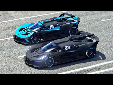 Bugatti Bolide Carbon Edition 900 KG vs Bugatti Bolide - Drag Rave 20 KM