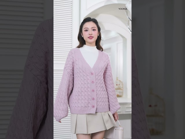 EDL19S262 - Áo khoác len vặn thừng