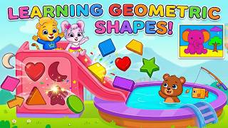 Learn Shapes for Kids with Leo the Lion 🦁 Fun Slide & Color Game!